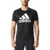 adidas D2M Μπλουζάκι Λογότυπο Casual Αθλητικό T-Shirt Ανδρικά Τοπ Μαύρο BK0937