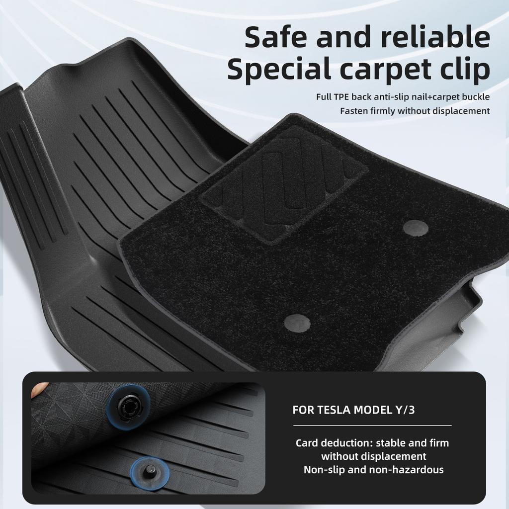 LUCKEASY Right Drive for Tesla Model 3 Model Y  2023 Car All-weather Floor Mat Trunk Pad Protective Interior Accessories