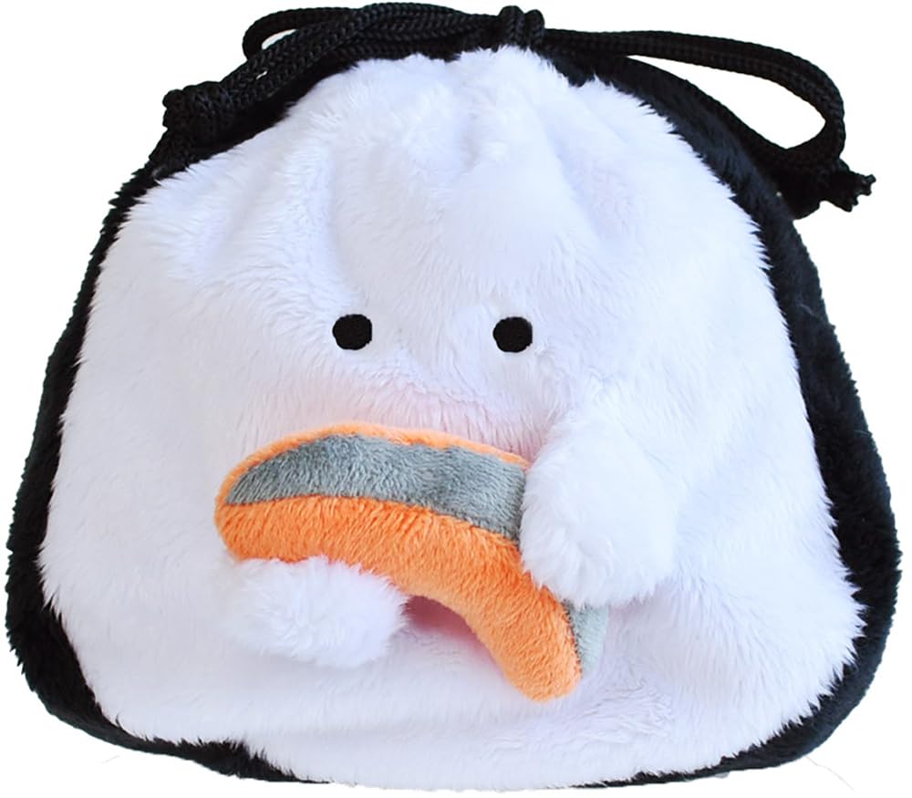 Ippinsha Gyutto Salmon Drawstring Pouch Bag Gift 47109 Onigiri-san Onigiri-san