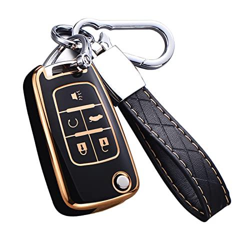 Do etui na kluczyk do Chevroleta z brelokiem, etui na kluczyk z TPU Premium z pełną ochroną do Chevroleta Equinox Camaro Cruze Malibu Sonic Buick Terrain