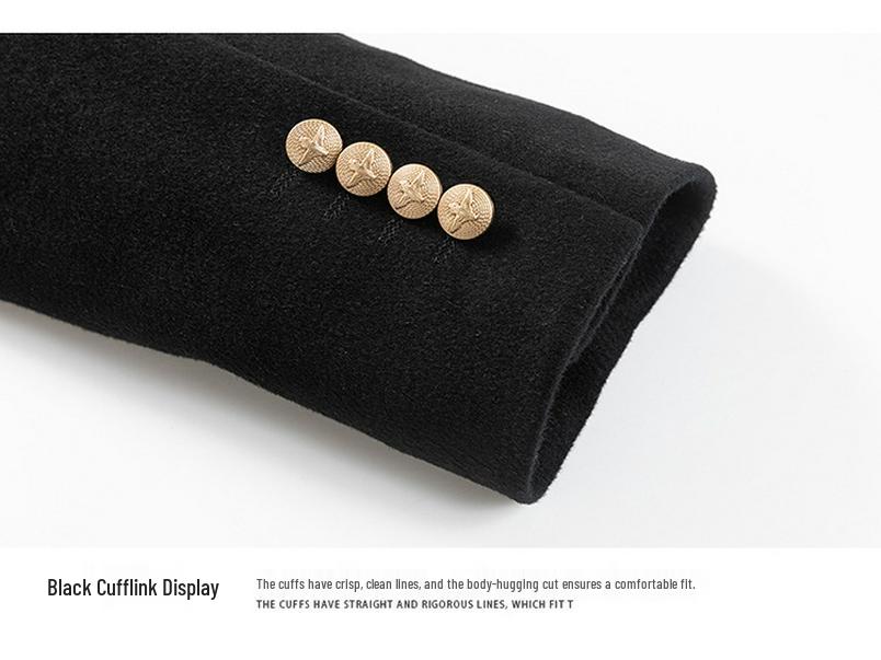 Men's Spring & Autumn Cashmere Wool Suit: Short Casual Blazer & Formal Overcoat