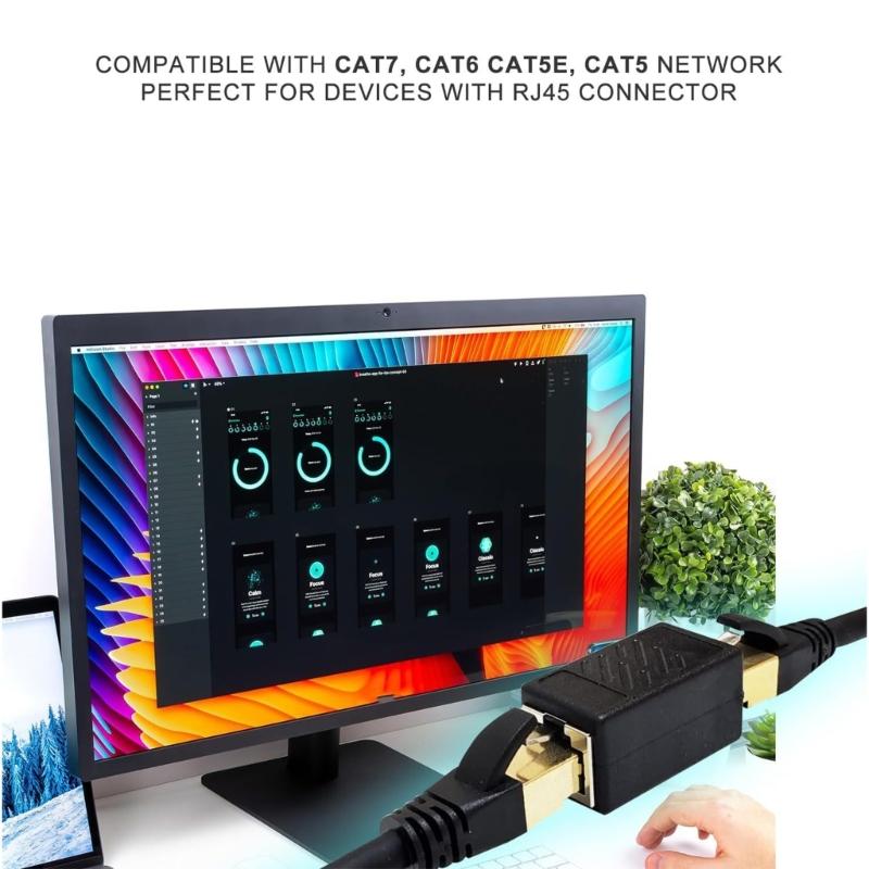 RJ45 Ethernet Networking Coupler Highly speed Gigabit Connection Compatible for Cat7 Cat6 Cat5e Cat5 Cables Plug And Play