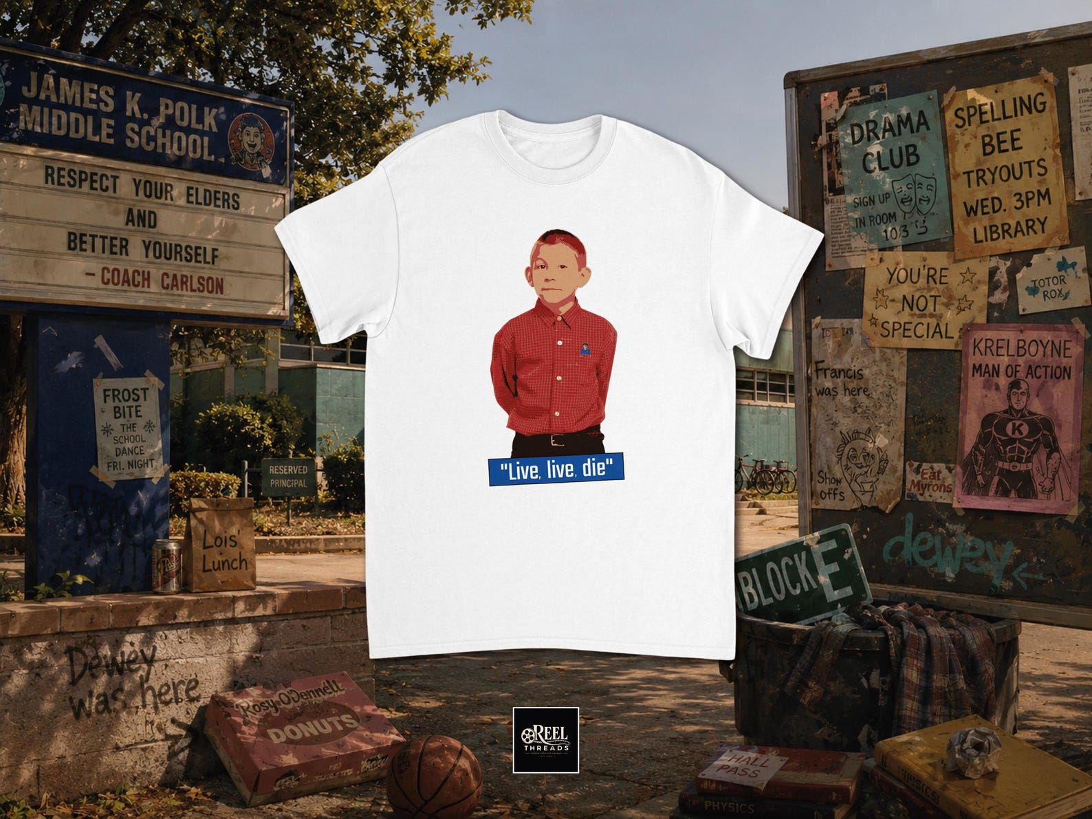 T shirt | Dewey | Dewey Tee | Malcolm | Malcolm shirt | Malcolm in the Middle | Live live die | Dewey Utopia shirt | Malcolm Inspired | Fun M