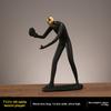 Schwarz Modern Abstrakt Harz Radfahrer Radfahrer Ornamente Statue Athlet Figur Tennis Kunst Büro Zimmer Miniatur Dekoration