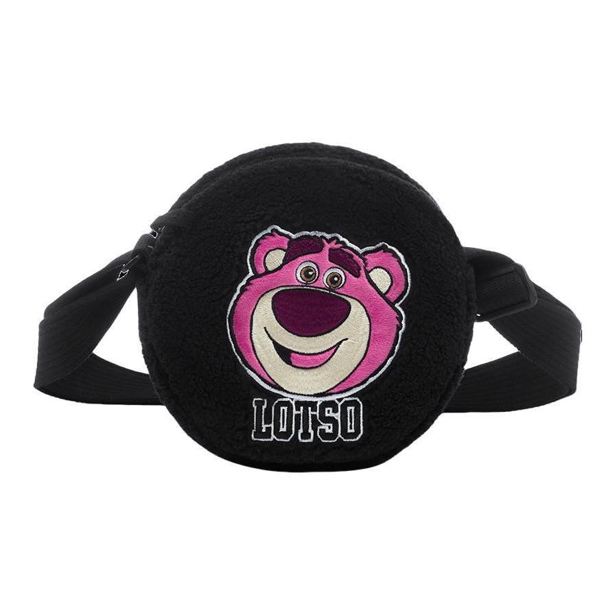 Li Ning X Disney Pixar Strawberry Bear Series Cute Cartoon Practical Polyester Small Round Shoulder Crossbody Bag Unisex bags Black ABDU293-1 Black