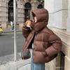 New Winter Puffer Jacket  Women Hooded Padded Coat Loose Casual Thickened Cotton-Padded Outerwear Cotton-padded