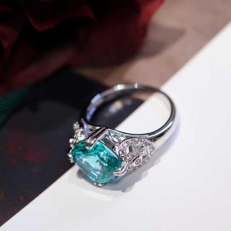 

SACE GEMS классическое кольцо из медного сплава с цирконом женские ювелирные изделия свадебный подарок для вечеринки Open синий