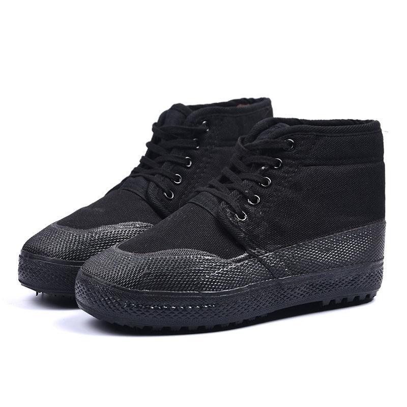 

Black winter velvet thickened warm camouflage labor insurance cotton shoes men s training shoes liberation shoes cold storage shoes high-top rubber 45