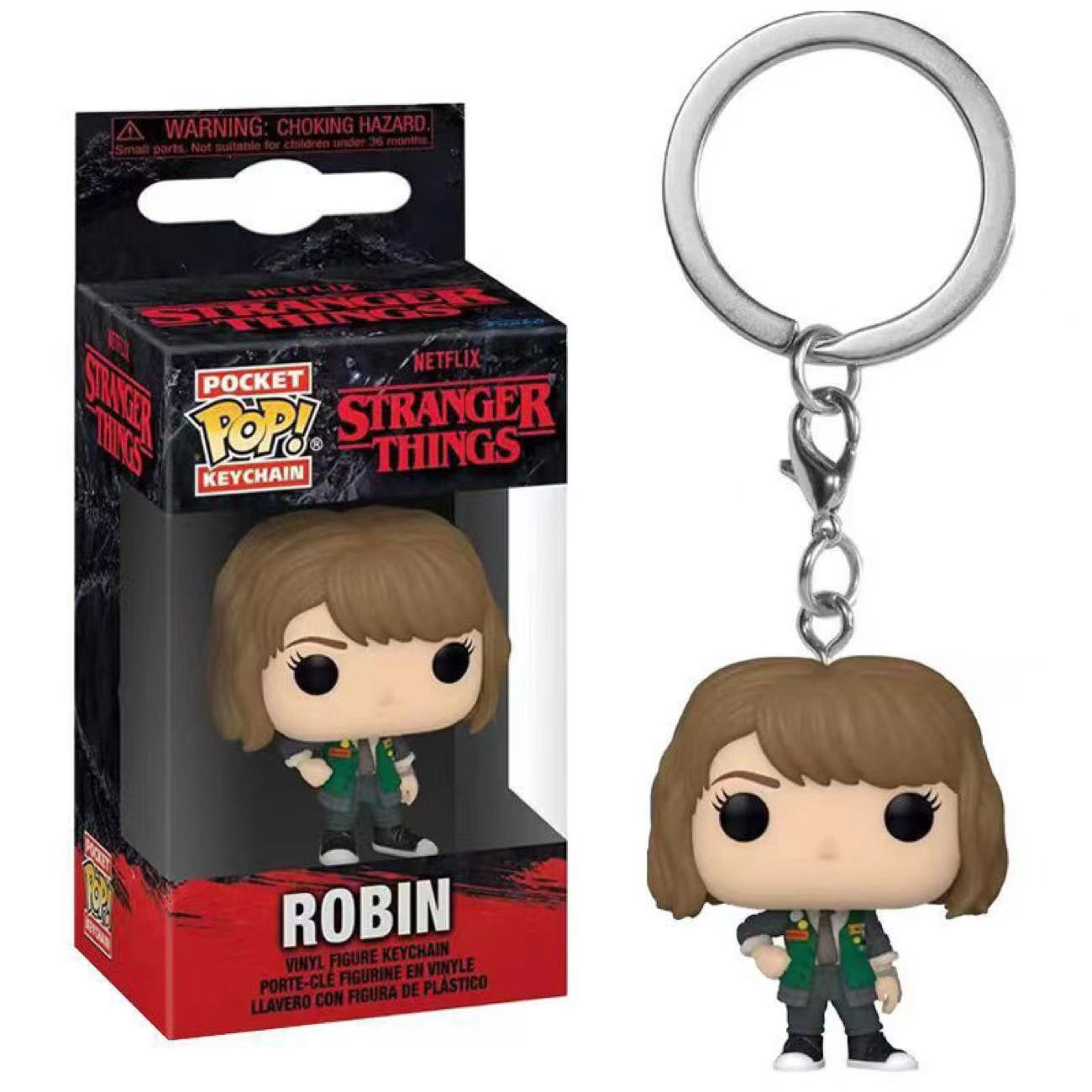 

Stranger Things Дастін Кишеньковий Поп! Вініловий брелок - Милий колекційний подарунок Robin-A