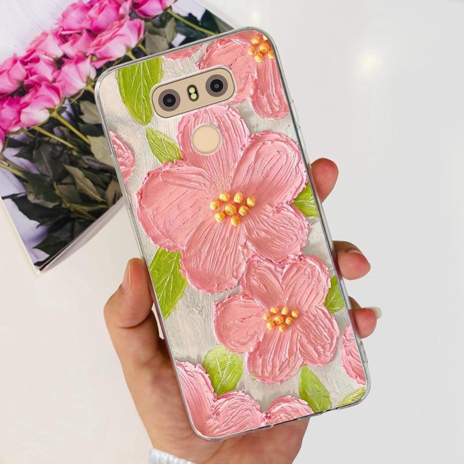 Case For LG Q6 Plus H870 H871 G600L G600K G600S Cute Flower Cat Pattern Soft Silicone TPU Phone Cases For LG G6 G 6 G6plus