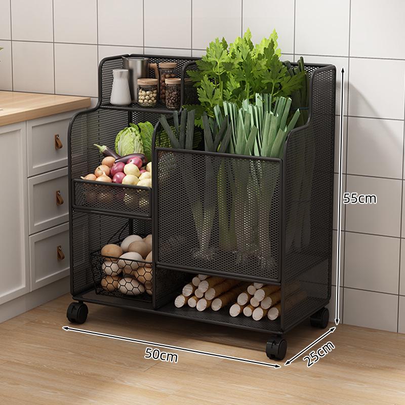 Multi-functional Kitchen Storage Rack: Multi-layer Basket for Fruits, Vegetables, Onions, Ginger, and Garlic