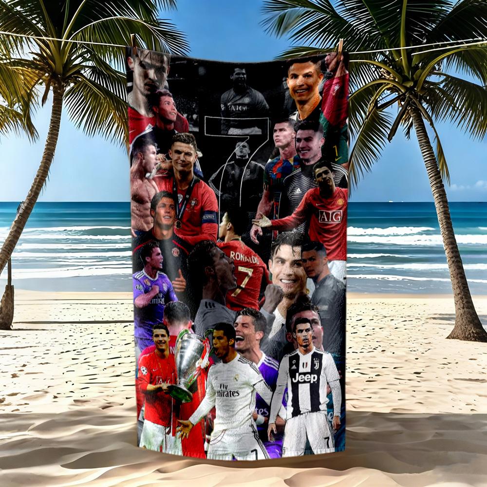 Cristiano Ronaldo Beach Towel Super Soft Microfiber Quickdry Fabric Comfortable Lightweight
