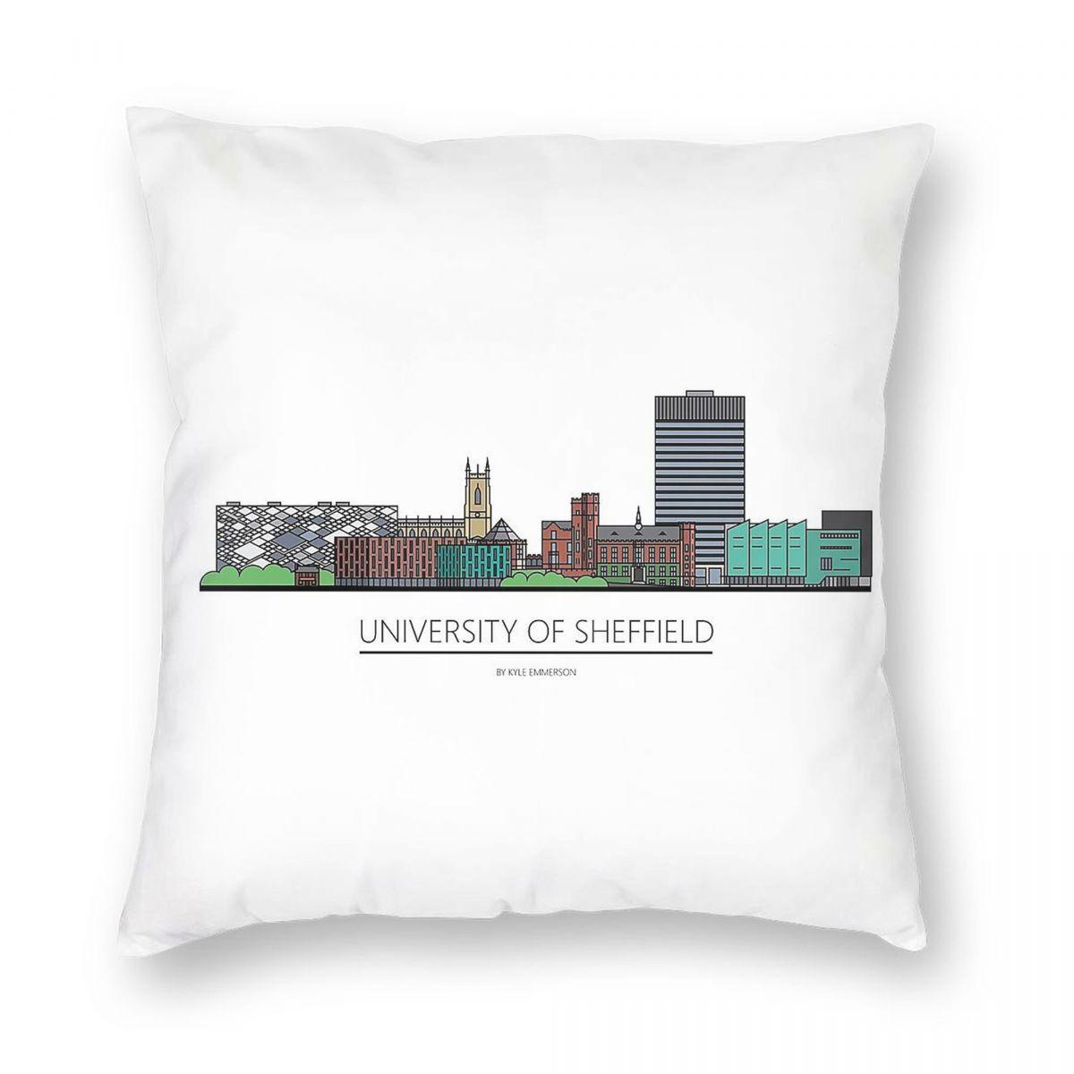 University Of Sheffield Square Pillowcase Polyester Linen Velvet Creative Zip Decor Pillow Case Home Cushion Cover 30x30cm