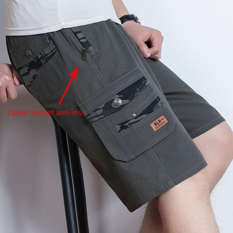 Middle-aged and Old Men's Shorts, Summer Men's Cotton Five-Points Pants, Father's Beach Pants, Large Old Male Casual Pants
