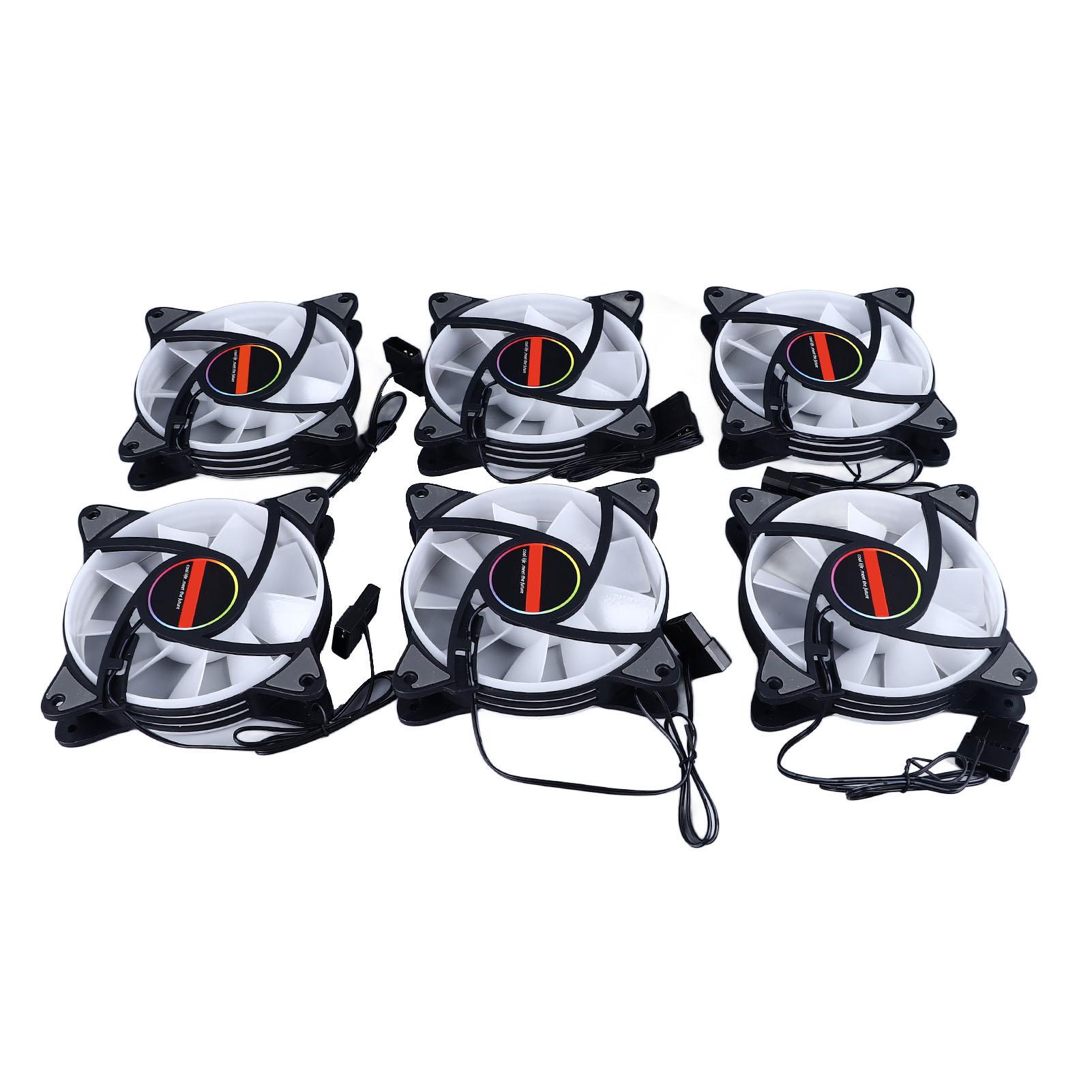 

6 шт. 120 мм RGB LED вентилятор Тихий Многослойный Цветной Освещение Эффективное Охлаждение RGB Корпусный Вентилятор Охлаждение