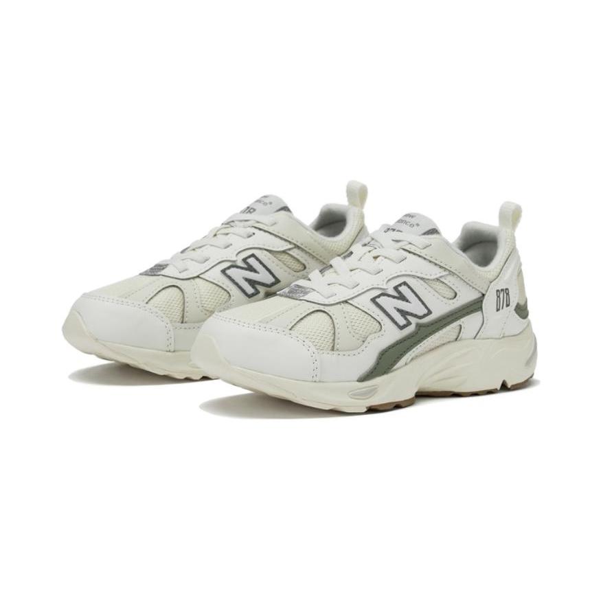 New Balance NB 878 Cushioning Anti-Slip And Wear-Resistant Low-Top Running Shoes Ecru Children Aged 3-7 Years Old