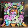 David Bowie: Starman Cosmic 2D Flat Pattern Flannel Blanket High Quality All Seasons Warmth and Comfort Perfect for Christmas Gifts.