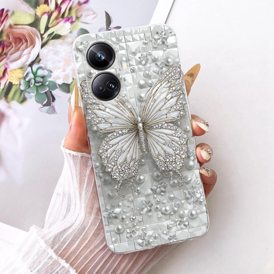 For Realme 10 Pro Plus Case RMX3687 Cover Butterfly Painted Silicone Soft Back Case For Realme10 10 Pro Case Protective Shell