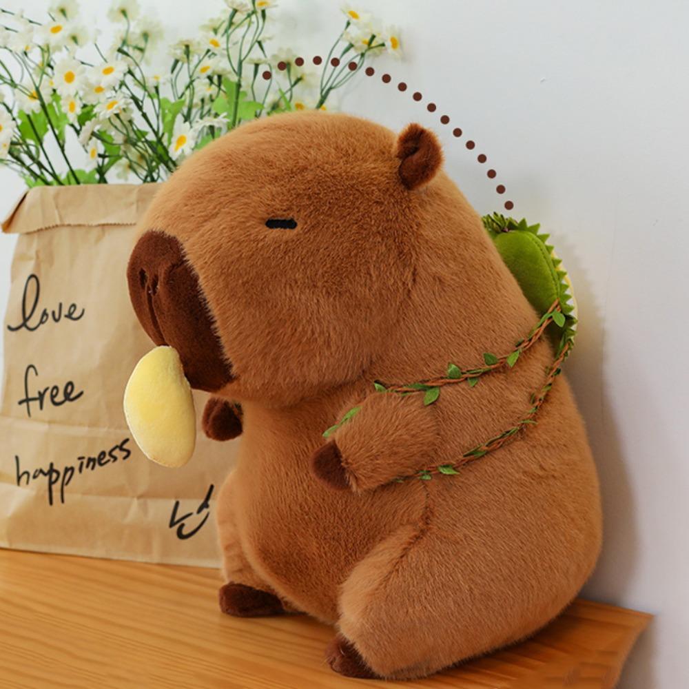 Can Pull Simulation Capybara Ornaments Fruit Backpack Stuffed Capybara Doll Boy