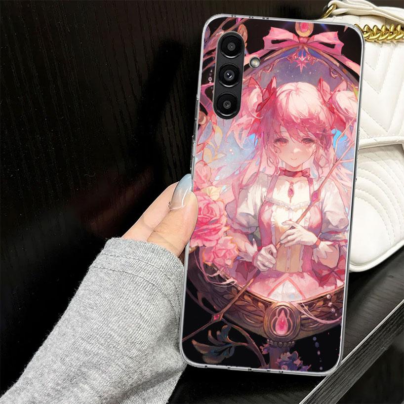 Madoka Magica Anime Case for Samsung A17 A16 A56 A36 A26 A15 A55 A35 A25 A14 A54 A34 A24 Phone Cover A13 A53 A33 A23 A05S A04S