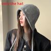 Knitted Fashion Hat With Solid Color Design And Letter Decoration For Wear Daily