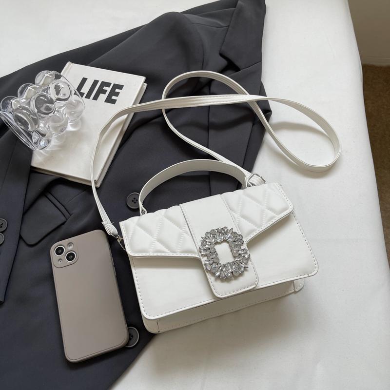 Geantă cu lanț pentru femei, geantă crossbody nouă pentru femei, geantă albă pentru femei, lux ușor, nișă, textură high-end, diamant strălucitor
