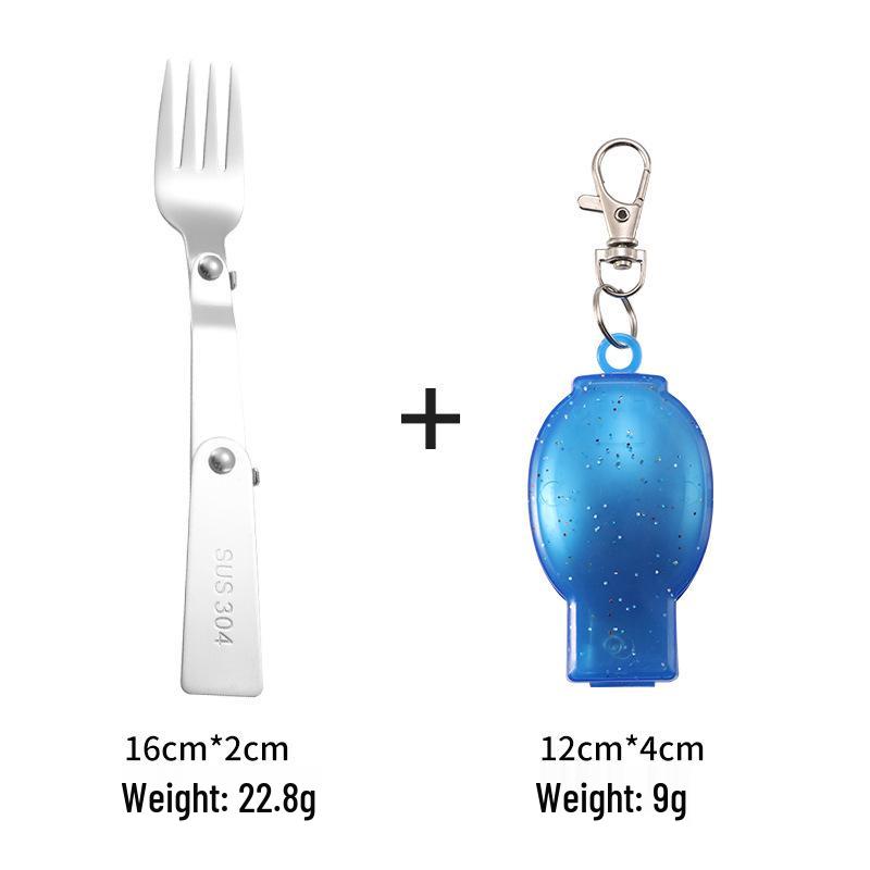 304 Edelstahl Klapplöffelgabel mit Reisebox - Tragbares Outdoor-Picknick-Besteckset.