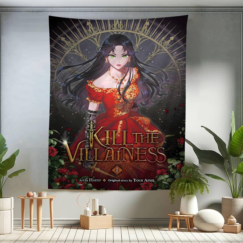KKill The VVillainess Anime Cartoon Tapestry Wall Hanging Decoration Household Home Decor