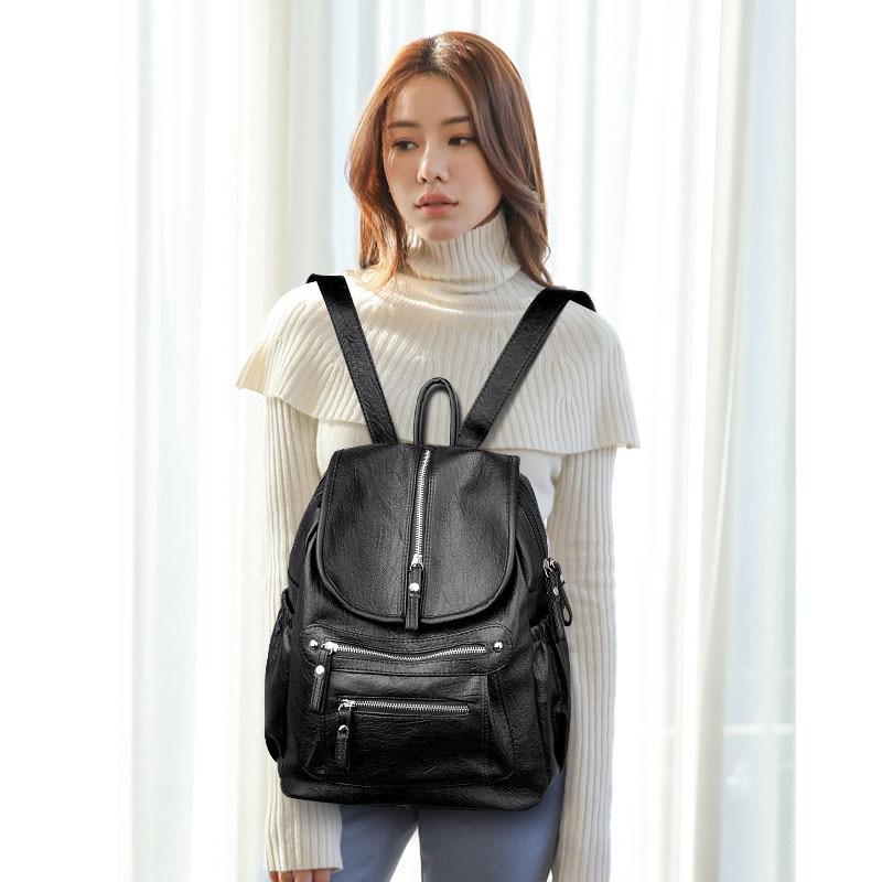 Damen Leder Rucksäcke Vintage Damen Umhängetasche Reise Damen Schultaschen Für Mädchen
