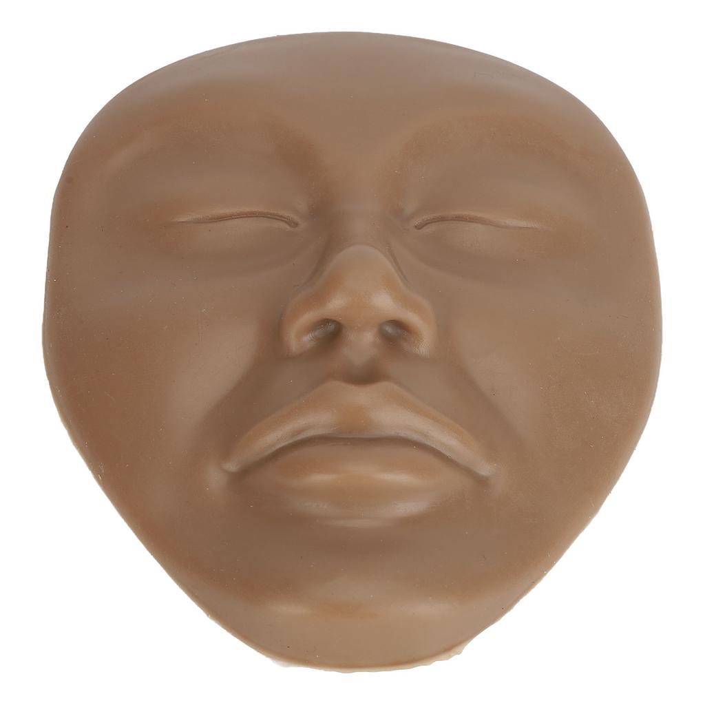 5D Makeup Practice Mannequin Solid Silicone Elastic Soft Microblading Supplies Face Eyes Makeup Mannequin Dark Brown