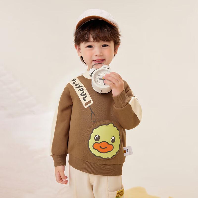 

B.Duck Boys Winter Fleece-lined Color-blocked Long-sleeve Sweatshirt 90