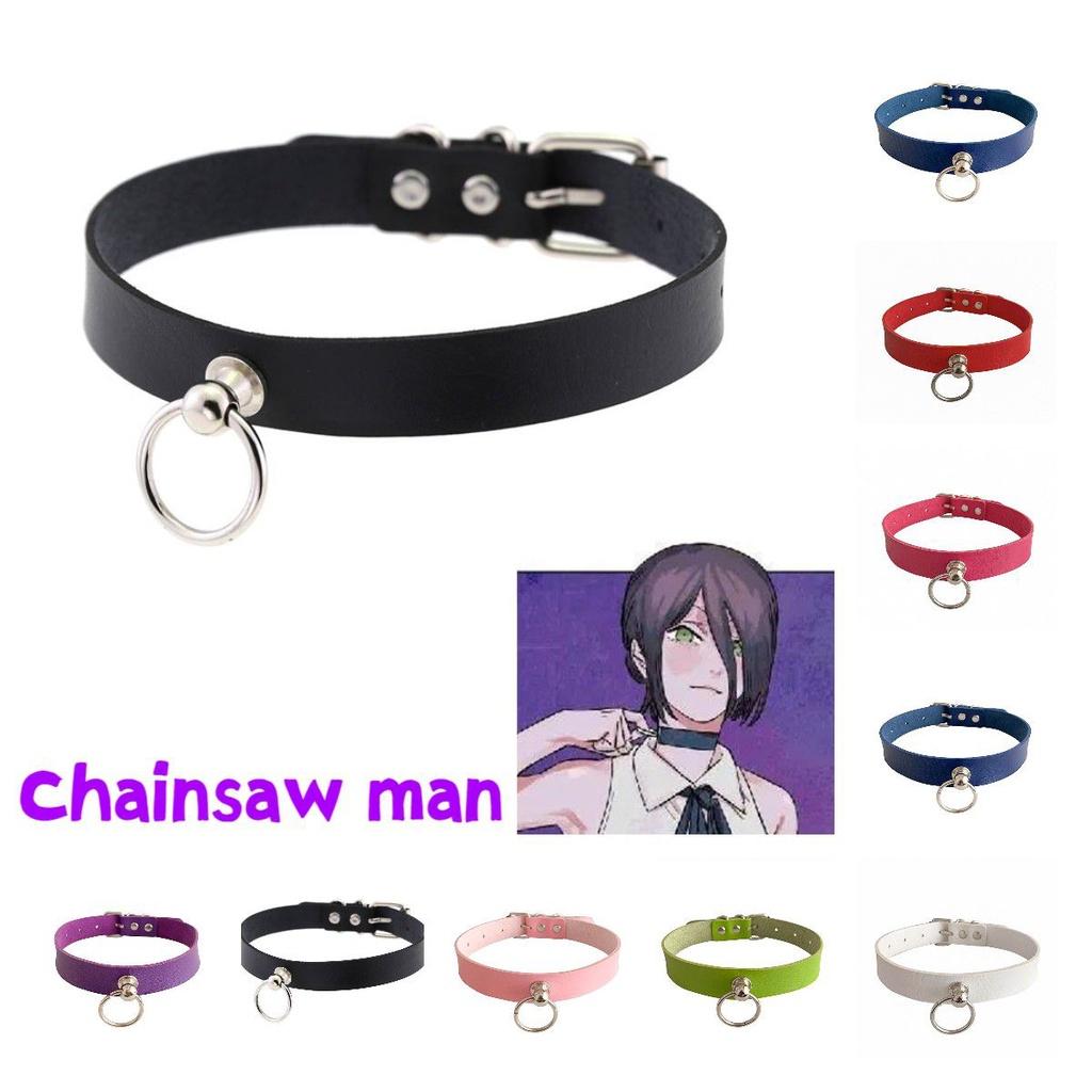Chainsaw Man Skórzany Choker Naszyjnik Mocna I Elastyczna Obroża Dla Kobiet I Dziewcząt