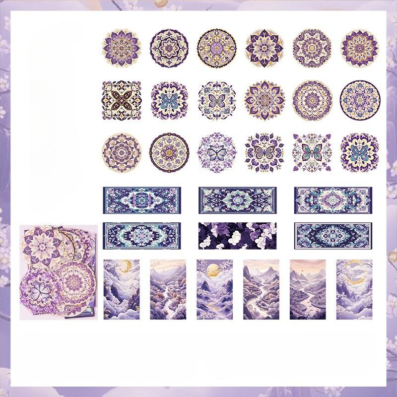 Vintage Baroque Flower Landscape Material Collage PET Sticker Creative DIY Journal Stationery