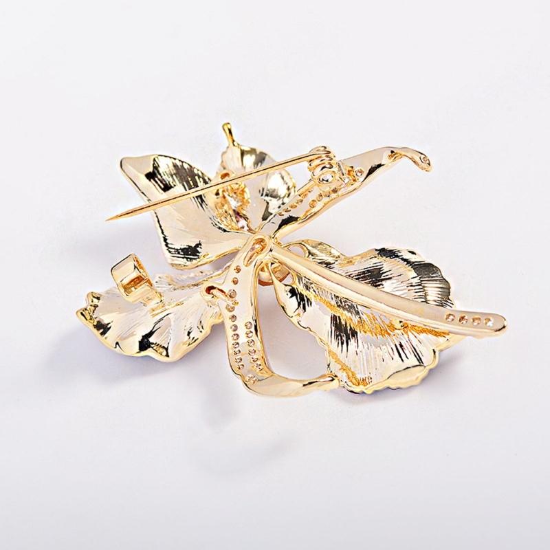 Detailed Enamel Irises Pin Copper Made Accessory Light 0.4oz Floral Artwork For Jackets Bags Special Event