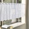 INTERIX Embroidered Lace Cafe Curtain for Small 165cm Wide x 45cm Made in Freesia Windows, Long, Japan, White, CF4-165-45