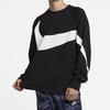 Nike Sweatshirt mit Rundhalsausschnitt und großem Swoosh-Logo für Herren, Schwarz, AR3089-012