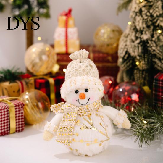 Festive Room Accent Christmas LED Plush Doll Ornaments, Light Up Elk Snowman Santa Claus Home Decor Decoration, Cute Stuffed Toy for Table Holiday