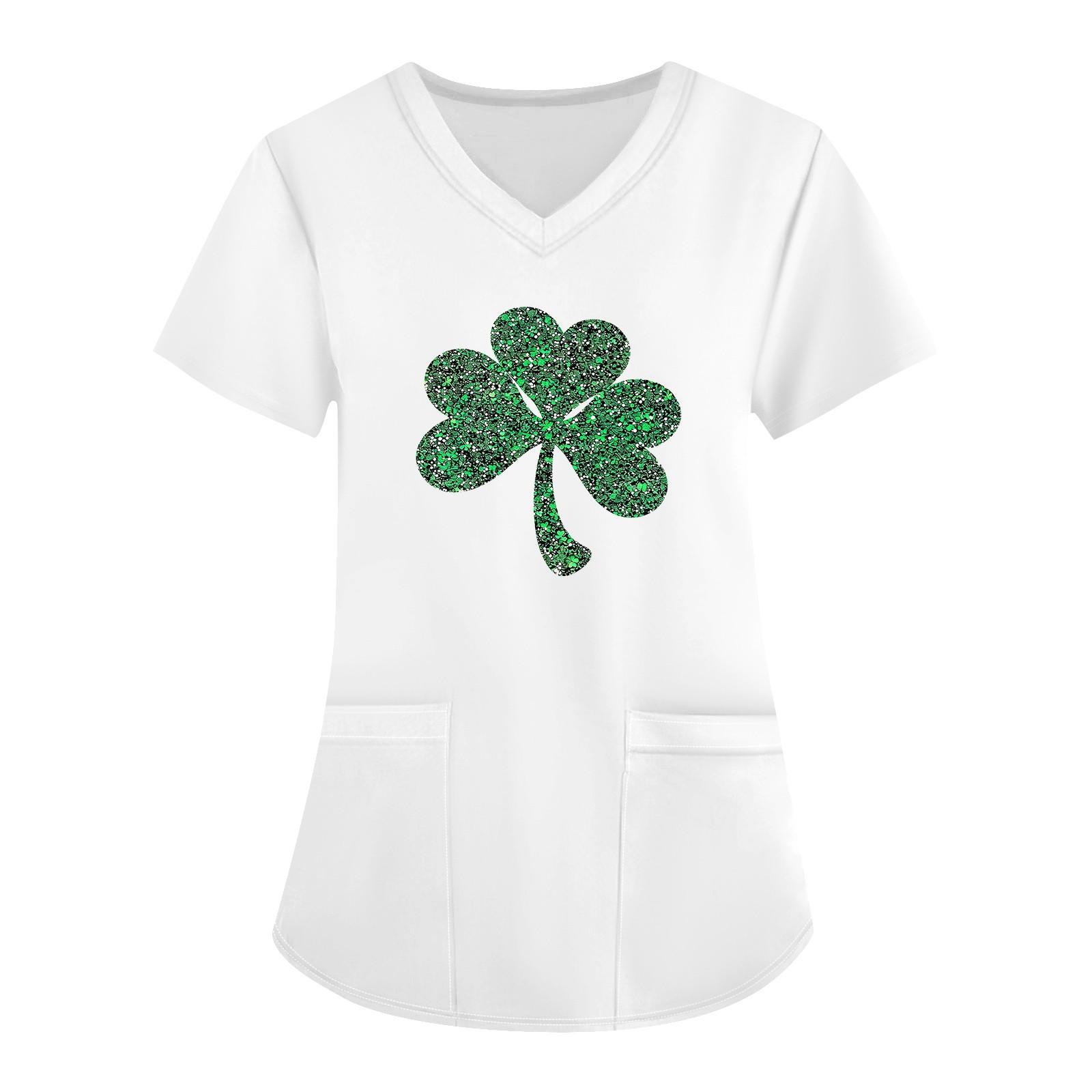 

Женская модная футболка с короткими рукавами и v-образным вырезом с принтом, маленькая рабочая футболка с карманами XXXL бежевый