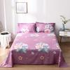 100% Cotton Country Floral Flat Sheet 3 Pieces Tulip Bed Sheet Set Soft Botanical Flower Blossoms Bed Cover with 2 Pillow Cases