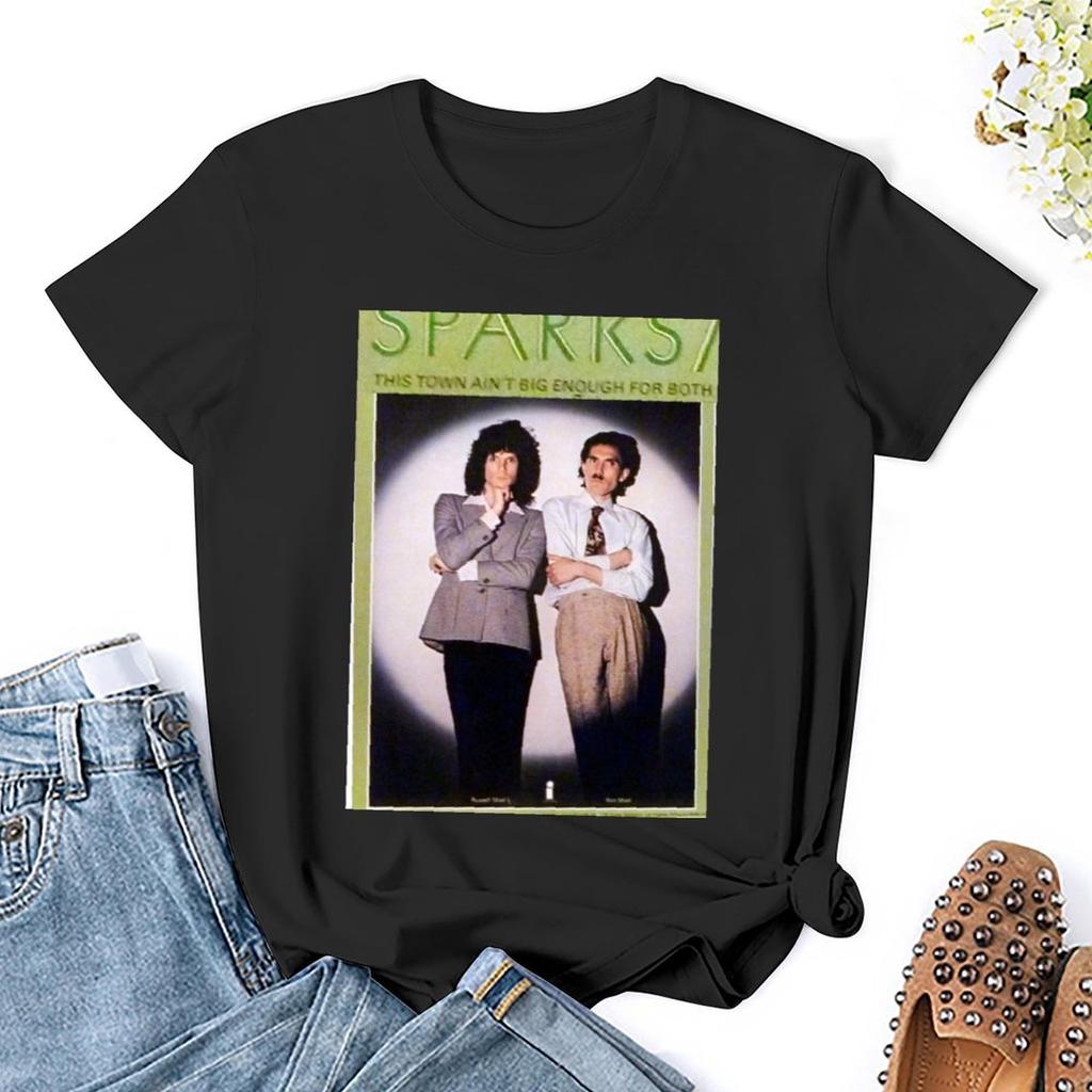 Sparks,This Town Ain'T Big Enough For Both Of Us,Kimono My House Back Cover T-Shirt Korean Fashion Graphics Tops For Women