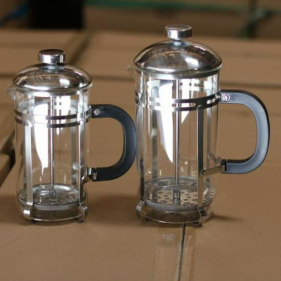Heat-Resistant French Press Coffee & Tea Maker with Bamboo Handle and Stainless Steel Filter