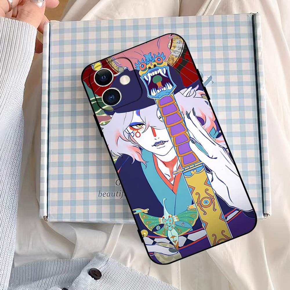 Anime Mononoke Kusuriuri Phone Case For IPhone 1716 15 14 13 Pro Max 11 12 Mini X Xs XR Black Silicone Cover