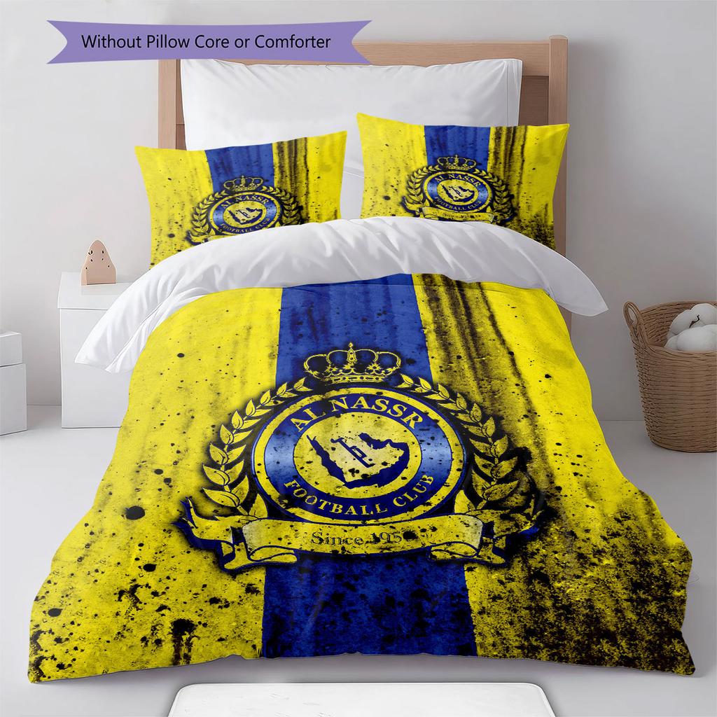 Biancheria da letto con motivo Al-Nassr, Set copripiumino Copripiumino Federa Regalo di Compleanno per la Casa(1 * copripiumino + 2 * federa, senza nucleo)