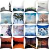 Modern Simple Landscape Car Print Sofa Pillow Cushion Cover Home Soft Furnishings