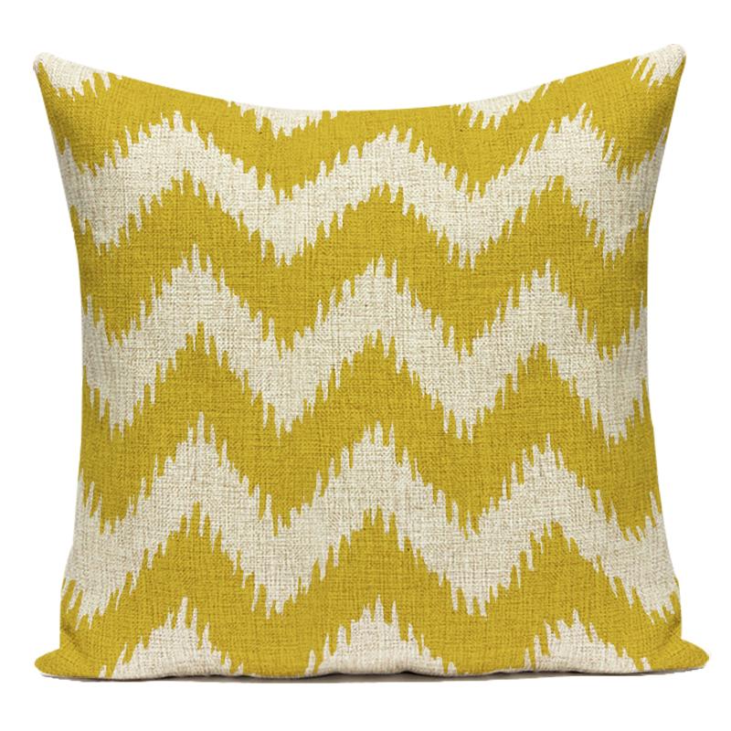 Decorative Pillows Simple Colorful Wave Stripe Geometry Polyester Pillows Cushion Covers Pillow Cover Sofa Home Decor