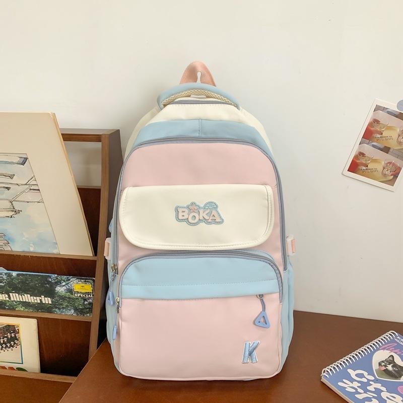 Студенческий школьный рюкзак с цветными блоками — фото 21