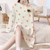 Cotton nursing sleepwear, spring and autumn long sleeved dress, postpartum nursing, prenatal examination and care