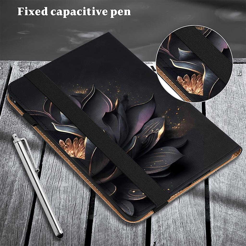 For Lenovo Tab Plus Case Pattern Printed Leather Tablet Cover with Card Slot