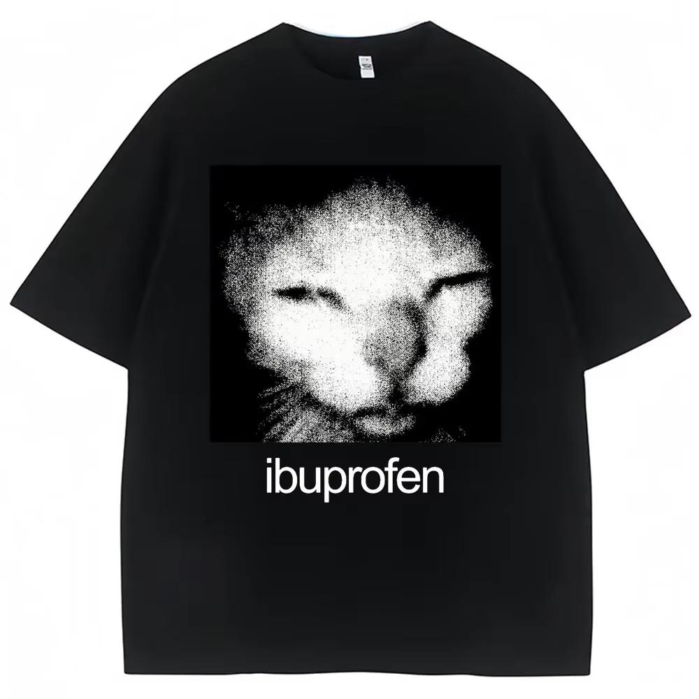 

2026 Vintage Funny Ibuprofen Cat Meme Graphic T Shirt Women Humor Fashion T Shirts Oversized Casual Streetwear T-shirts Y2K t... S разноцветный