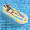 Inflatable PVC Float Recliner: Foldable Striped Swimming Bed